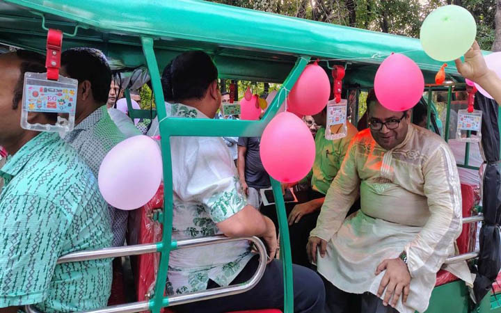 জাবিতে পরিবেশবান্ধব ইলেকট্রনিক কার্ট গাড়ি চালু