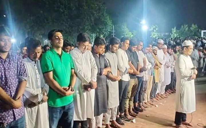 জুলাই শহিদ হাসানের প্রথম জানাজা সম্পন্ন