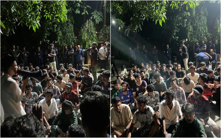 খুবি শিক্ষকের ওপর ছাত্রের হামলার ঘটনায় মধ্যরাতে বিক্ষোভ