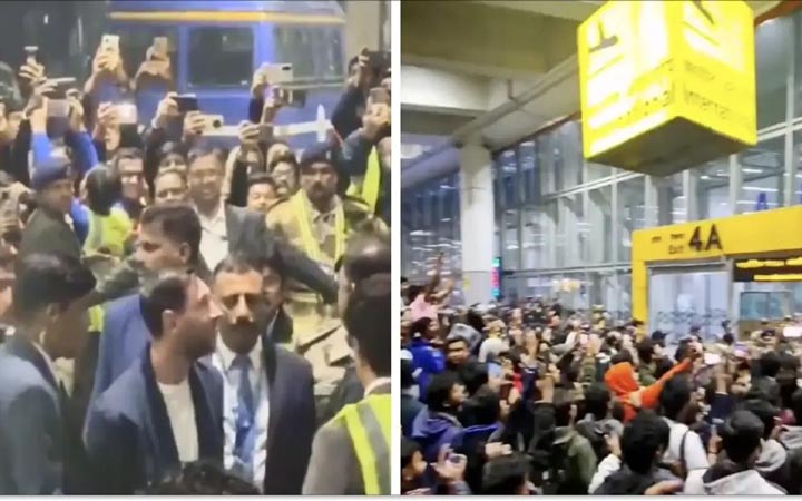 কলকাতায় পৌঁছালেন মেসি, বিমানবন্দরে ভক্তদের ঢল