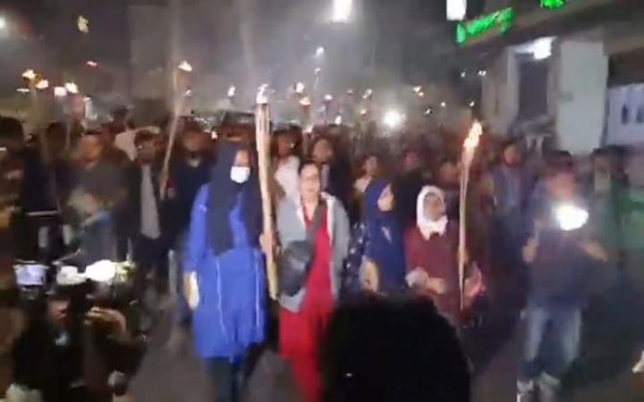 শেরপুরে জামায়াত সেক্রেটারি নিহতের প্রতিবাদে এনসিপির মশাল মিছিল