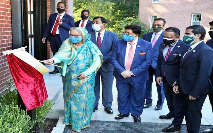 যুক্তরাষ্ট্রের মেরিল্যান্ডে বাংলাদেশ হাউস উদ্বোধন করলেন প্রধানমন্ত্রী