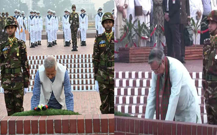 জাতীয় স্মৃতিসৌধে রাষ্ট্রপতি ও প্রধান উপদেষ্টার শ্রদ্ধা