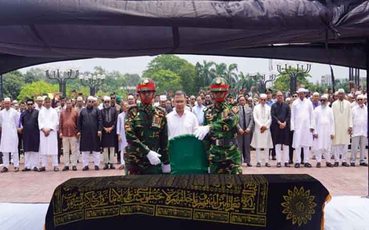 জাতীয় সংসদে সাবেক প্রতিমন্ত্রী সিনহার জানাজা, অংশ নিলেন প্রধানমন্ত্রী