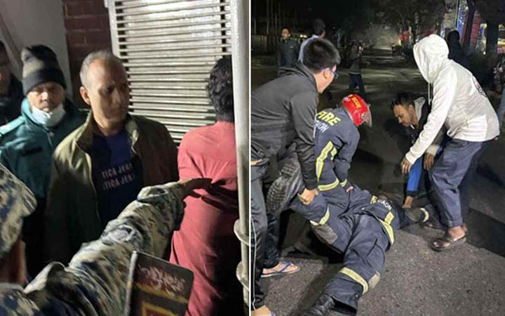ফায়ার সার্ভিস কর্মীকে ধাক্কা দেওয়া ট্রাকচালক আটক