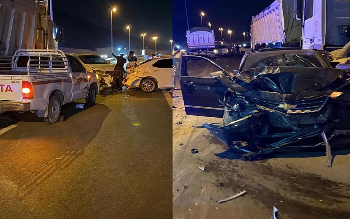 আরব আমিরাতে ২০টি যানবাহনের সংঘর্ষ, আহত ৯