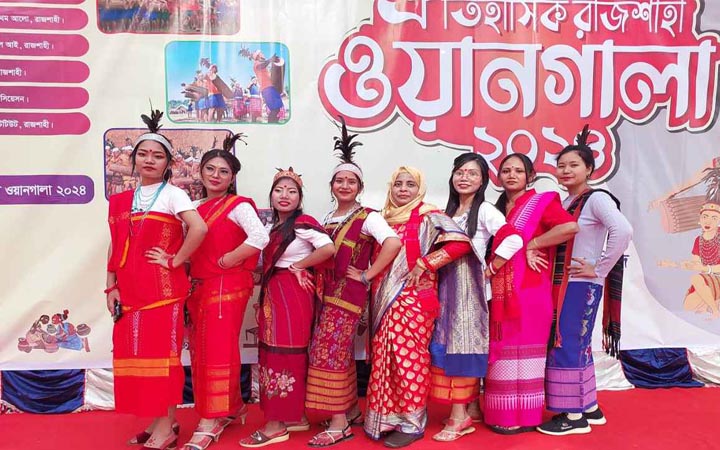 রাজশাহীতে গারোদের ঐতিহ্যবাহী ওয়ানগালা উৎসব