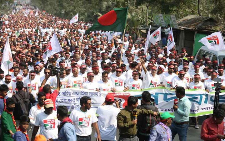 তিস্তা বাঁচাতে উত্তরের পাঁচ জেলায় কর্মসূচি, পদযাত্রায় জনস্রোত