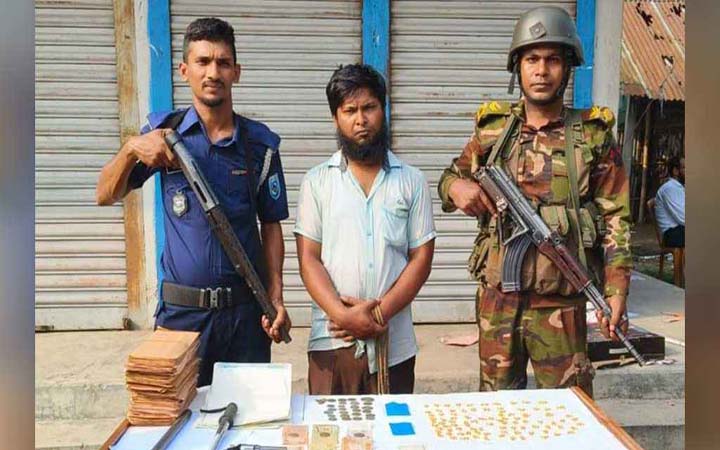 ঠাকুরগাঁওয়ে পিস্তল ও মাদকসহ একজন আটক