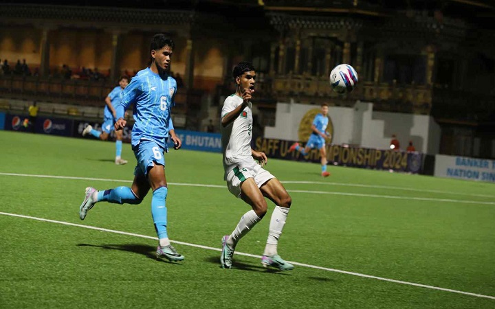 বাংলাদেশ-ভারত ফাইনালে প্রথমার্ধে সমতা