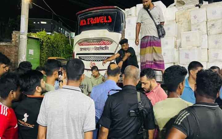 জেলি পুশ করা ৩৬ কেজি চিংড়ি জব্দ, চালককে জরিমানা