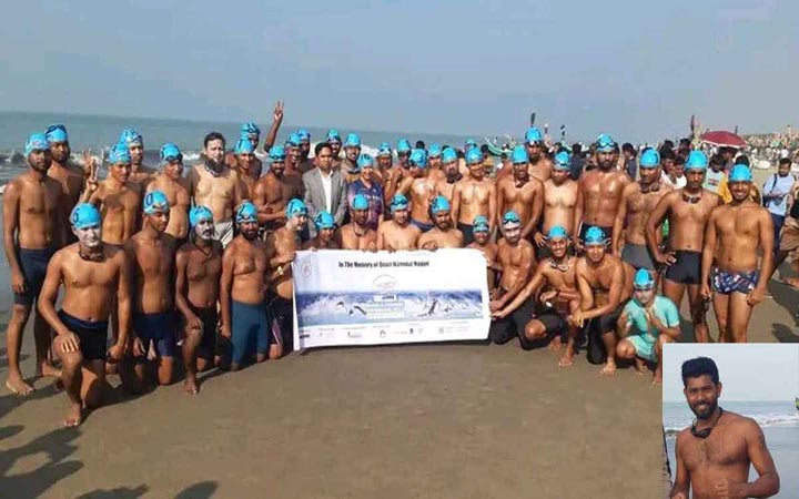 বাংলা চ্যানেল পাড়ি দিয়ে প্রথম হলেন সাঁতারু রাসেল