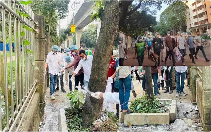 ঢাবিতে ছাত্রদলের পরিচ্ছন্নতা ও দেয়াল লিখন কর্মসূচি