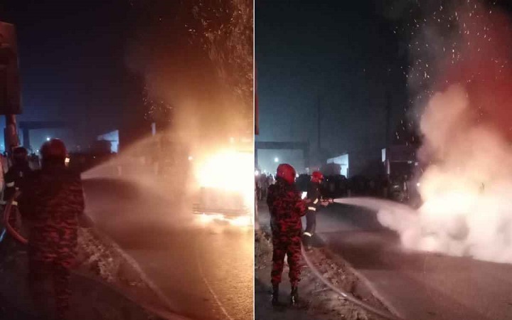 চাঁদপুরে গ্যাস সিলিন্ডার লিকেজে অটোরিকশায় আগুন