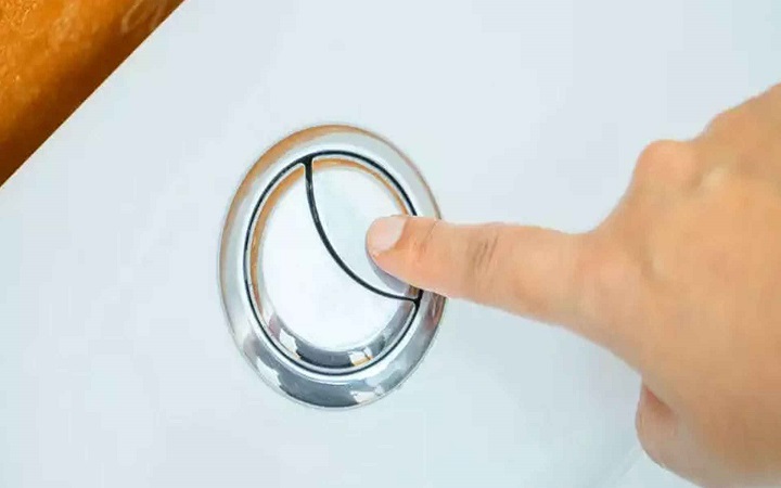 কমোডের ফ্লাশে দুটো বাটন থাকে কেন?