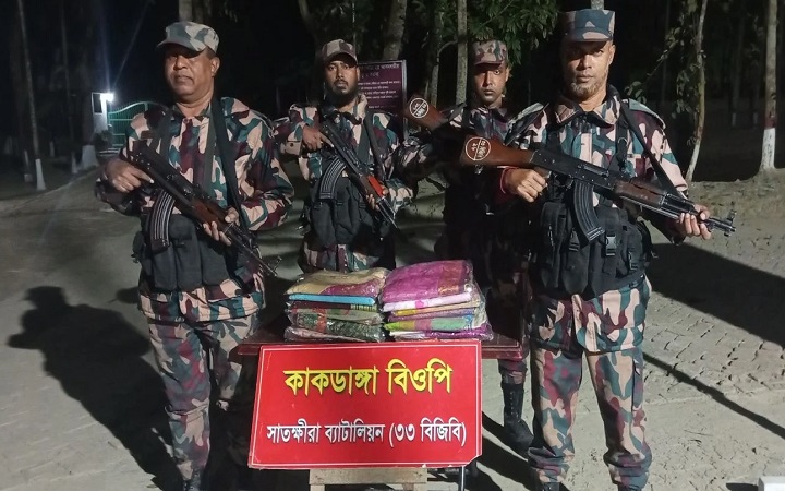 সাতক্ষীরা সীমান্ত থেকে ভারতীয় মালামাল জব্দ