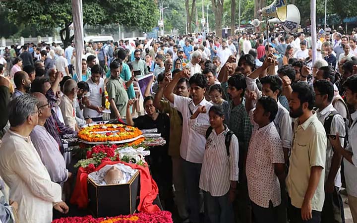 বদরুদ্দীন উমরের মরদেহ কেন্দ্রীয় শহীদ মিনারে
