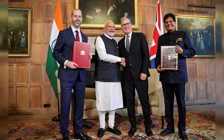 ভারত-যুক্তরাজ্যের মুক্ত বাণিজ্য চুক্তি স্বাক্ষর