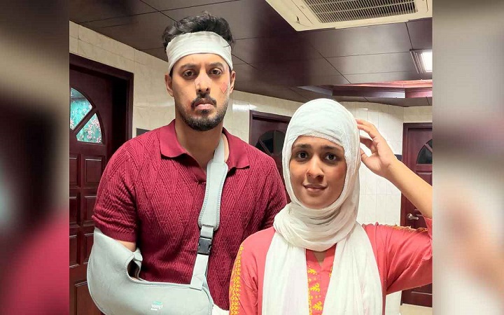 ভাঙা হাত, মাথায় ব্যান্ডেজ ইরফান সাজ্জাদ ও সাদিয়া আয়মানের!