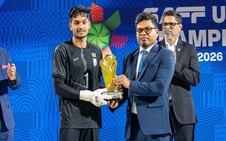 টুর্নামেন্টসেরা বাংলাদেশের গোলরক্ষক, দেশবাসীকে শিরোপা উৎসর্গ