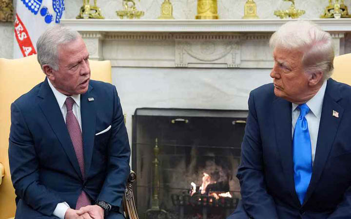 ট্রাম্পের গাজা দখলের পরিকল্পনার বিরোধিতা করলেন জর্ডানের রাজা