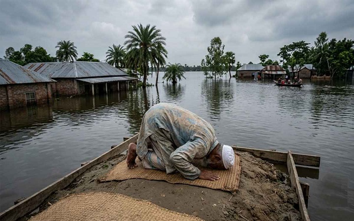 বন্যায় নামাজ পড়বেন যেভাবে