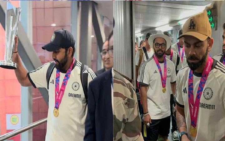 দেশে ফিরলেন বিশ্বকাপজয়ী রোহিত-কোহলিরা