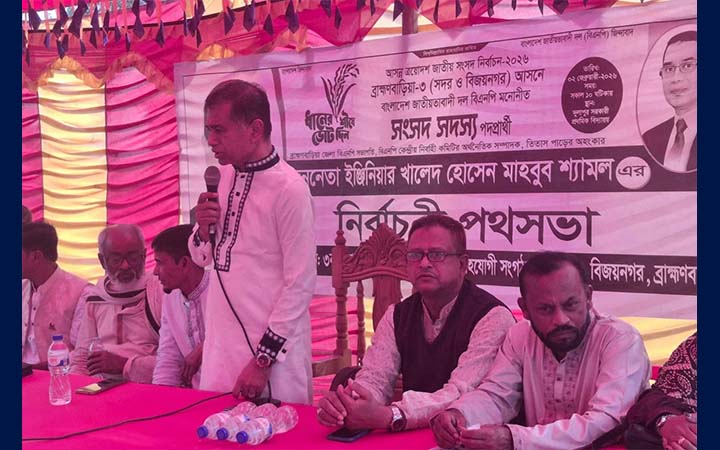 বিজয়নগরে বিএনপি প্রার্থী শ্যামলের নিবার্চনী গণসংযোগ