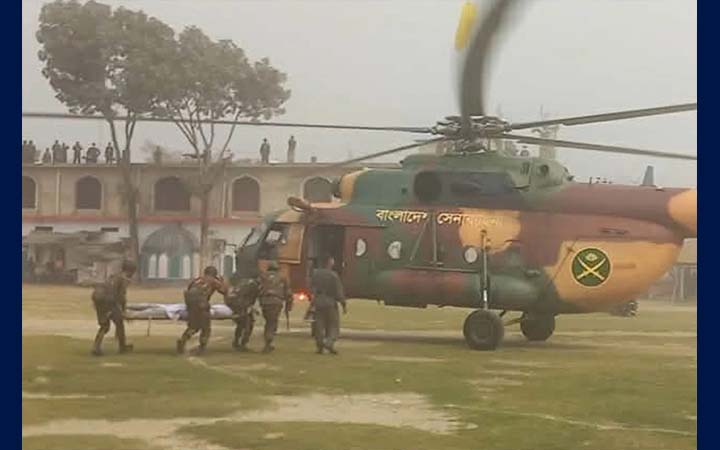 নির্বাচন ঘিরে ব্রাহ্মণবাড়িয়ায় যৌথ বাহিনীর হেলিকপ্টার মহড়া