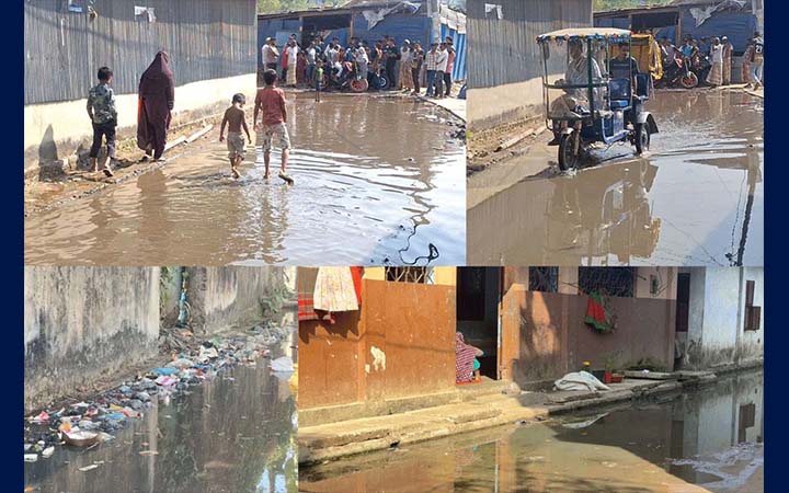 নোংরা পানি আর দুর্গন্ধে অতিষ্ট পৌরসভার বাসিন্দারা