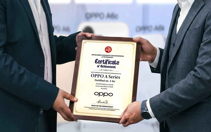 অপো এ সিরিজের ফোন বুয়েটের স্বীকৃতি পেলো