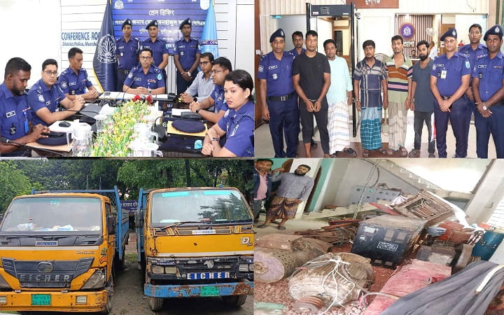 মুন্সিগঞ্জে কনস্ট্রাকশন সাইটে ডাকাতি: গ্রেফতার ১৯, মালামাল উদ্ধার