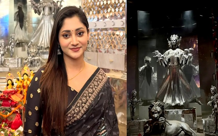 চট্টগ্রামের সেই নজরকাড়া মণ্ডপে পূজা চেরি