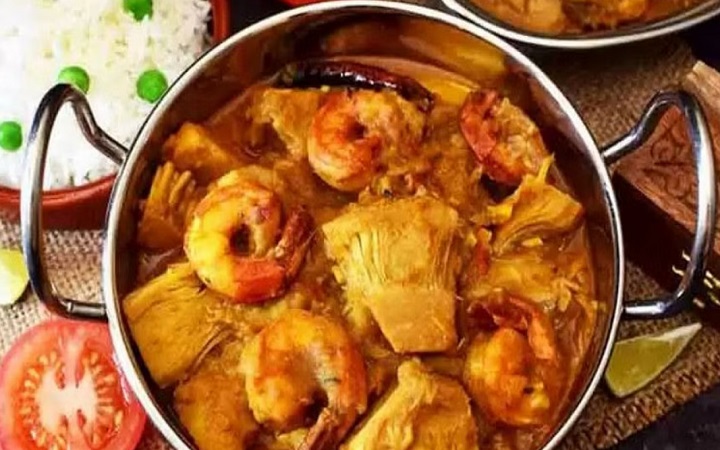 কাঁচা কাঁঠাল দিয়ে সুস্বাদু চিংড়ি কষা