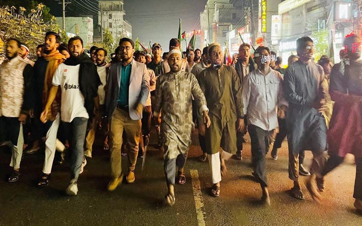 আ.লীগের নাশকতার প্রতিবাদে নোয়াখালীতে শিবিরের বিক্ষোভ