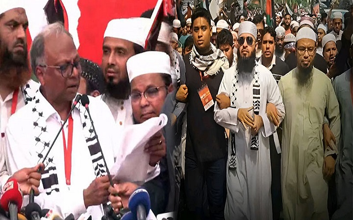 ‘মার্চ ফর গাজা’ : ঘোষণাপত্র পাঠ করলেন মাহমুদুর রহমান