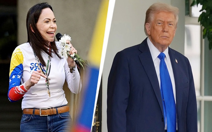 নোবেল শান্তি পুরস্কার ট্রাম্পকে উৎসর্গ করলেন মারিয়া কোরিনা মাচাদো