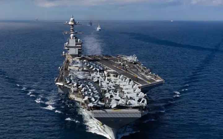 মধ্যপ্রাচ্যের জলসীমায় ফিরল মার্কিন রণতরী জেরাল্ড আর ফোর্ড