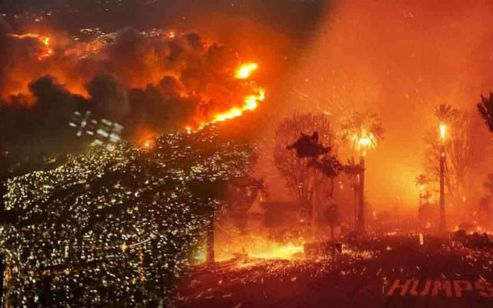 পাঁচদিনেও নিয়ন্ত্রণে আসেনি লস অ‍্যাঞ্জেলেসের দাবানল, বাস্তুহারা লক্ষাধিক মানুষ